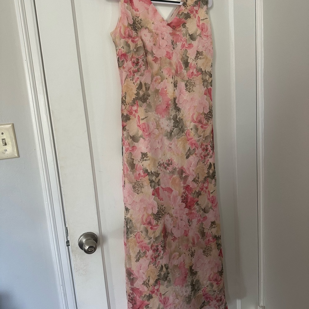 Vintage Coldwater Creek Pink Floral Maxi Dress